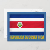 Carte Postale Drapeau du Costa Rica (Devant / Derrière)