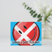 Carte Postale Drapeau du Danemark souriant (Debout devant)