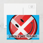 Carte Postale Drapeau du Danemark souriant (Devant / Derrière)