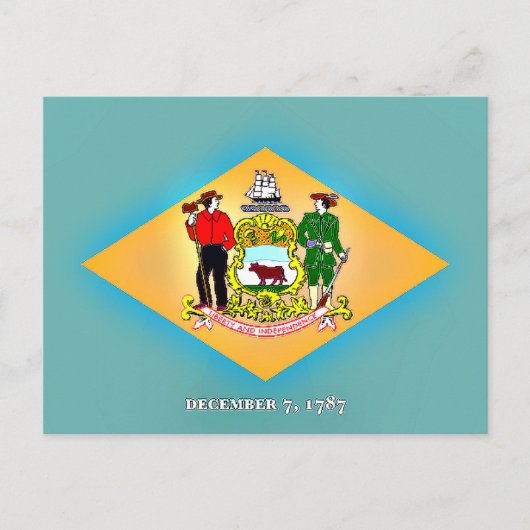 Carte Postale Drapeau du Delaware (Devant)