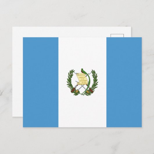 Carte Postale Drapeau du Guatemala (Devant / Derrière)