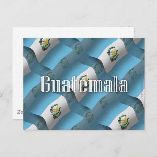 Carte Postale Drapeau du Guatemala (Devant / Derrière)