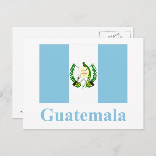 Carte Postale Drapeau du Guatemala avec nom (Devant / Derrière)