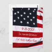 Carte Postale drapeau du jour des patriotes 9-11 (Devant / Derrière)