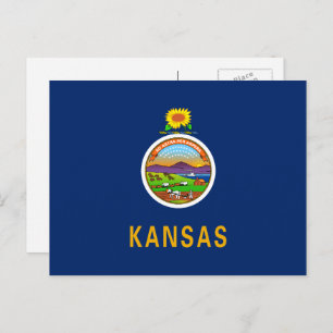Carte Postale Drapeau du Kansan, Drapeau du Kansas