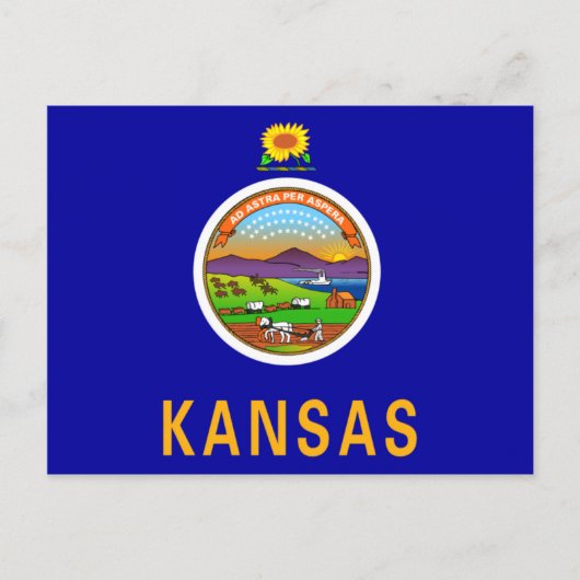 Carte Postale Drapeau du Kansas (Devant)