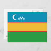 Carte Postale Drapeau du Karakalpakstan (Devant / Derrière)