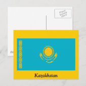 Carte Postale Drapeau du Kazakhstan (Devant / Derrière)