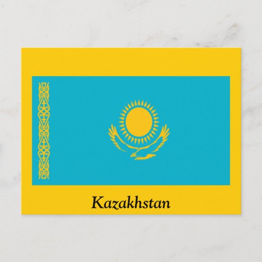 Carte Postale Drapeau du Kazakhstan (Devant)