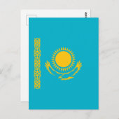 Carte Postale Drapeau du Kazakhstan (Devant / Derrière)