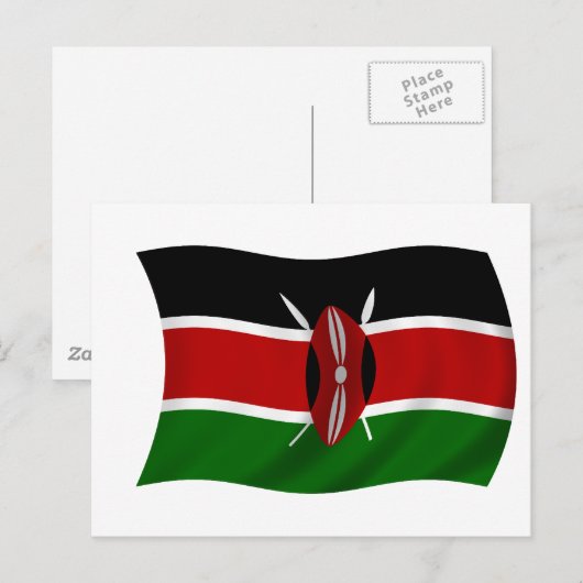 Carte Postale Drapeau du Kenya (Devant / Derrière)
