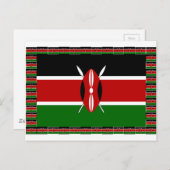 Carte Postale Drapeau du Kenya : avec cadre de drapeau miniature (Devant / Derrière)