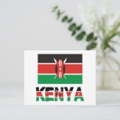 Carte Postale Drapeau du Kenya et du Kenya (Debout devant)