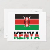 Carte Postale Drapeau du Kenya et du Kenya (Devant / Derrière)