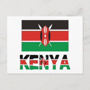 Carte Postale Drapeau du Kenya et du Kenya