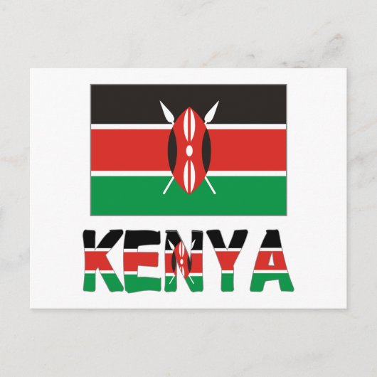 Carte Postale Drapeau du Kenya et du Kenya (Devant)