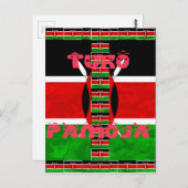 Carte Postale Drapeau du Kenya : Tuko Pamoja - Design d'art de l (Devant / Derrière)