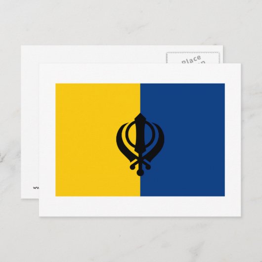 Carte Postale Drapeau du Khalistan (Devant / Derrière)