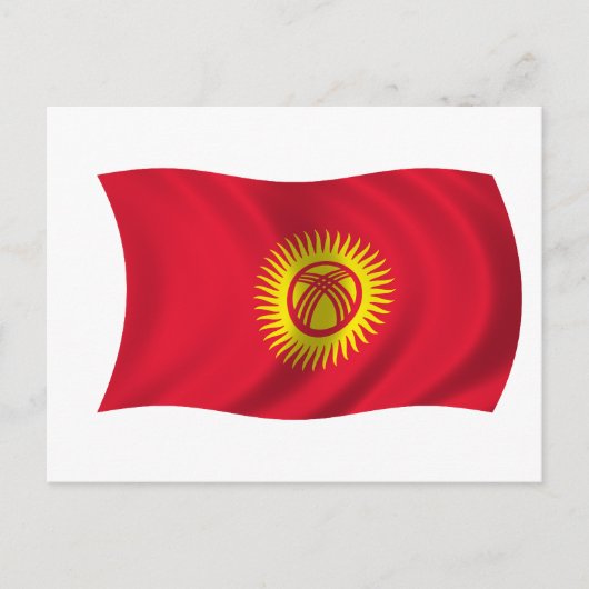 Carte Postale Drapeau du Kirghizistan (Devant)