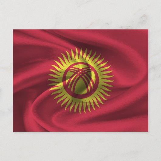 Carte Postale Drapeau du Kirghizistan (Devant)