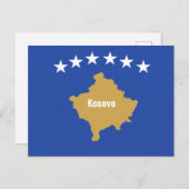 Carte Postale Drapeau du Kosovo (Devant / Derrière)