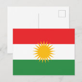 Carte Postale Drapeau du Kurdistan (Devant / Derrière)