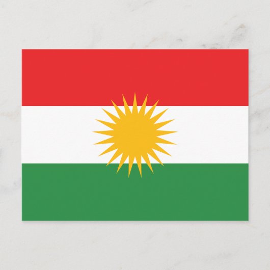Carte Postale Drapeau du Kurdistan (Devant)