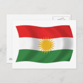 Carte postale Drapeau du Kurdistan (Devant / Derrière)
