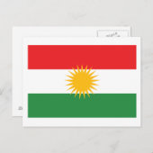 Carte Postale Drapeau du Kurdistan (Devant / Derrière)
