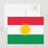 Carte Postale Drapeau du Kurdistan (Devant / Derrière)
