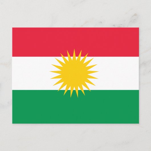 Carte Postale Drapeau du Kurdistan (Devant)