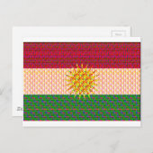 Carte Postale Drapeau du Kurdistan psychédélique (Devant / Derrière)