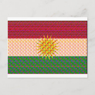Carte Postale Drapeau du Kurdistan psychédélique