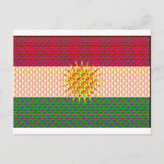 Carte Postale Drapeau du Kurdistan psychédélique (Devant)