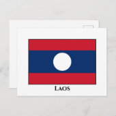 Carte Postale Drapeau du Laos (Devant / Derrière)