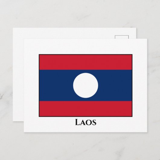 Carte Postale Drapeau du Laos (Devant / Derrière)