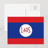 Carte Postale Drapeau du Laos (Devant / Derrière)