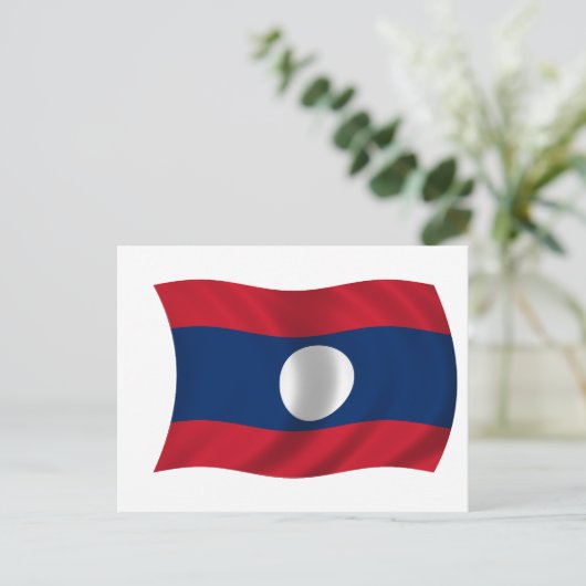 Carte Postale Drapeau du Laos (Debout devant)