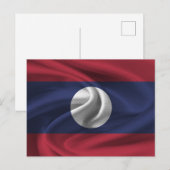Carte Postale Drapeau du Laos (Devant / Derrière)