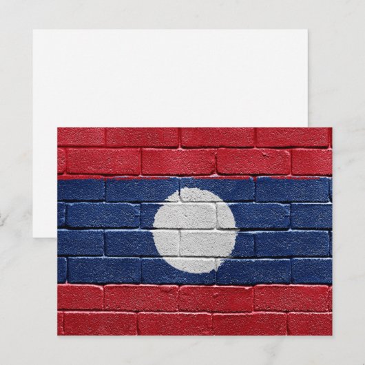 Carte Postale Drapeau du Laos (Devant / Derrière)