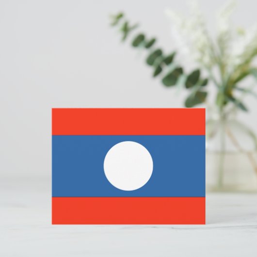 Carte Postale Drapeau du Laos (Debout devant)