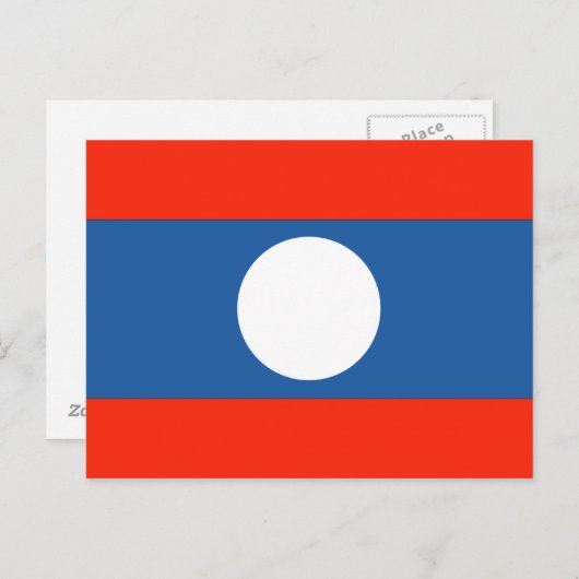Carte Postale Drapeau du Laos (Devant / Derrière)