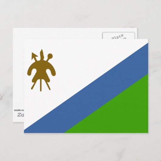 Carte Postale Drapeau du Lesotho (Devant / Derrière)