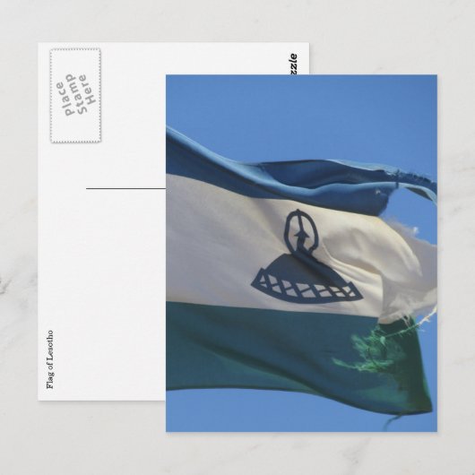 Carte Postale drapeau du lesotho déchiré (Devant / Derrière)