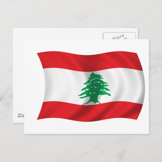 Carte Postale Drapeau du Liban (Devant / Derrière)