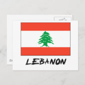 Carte Postale Drapeau du Liban (Devant / Derrière)