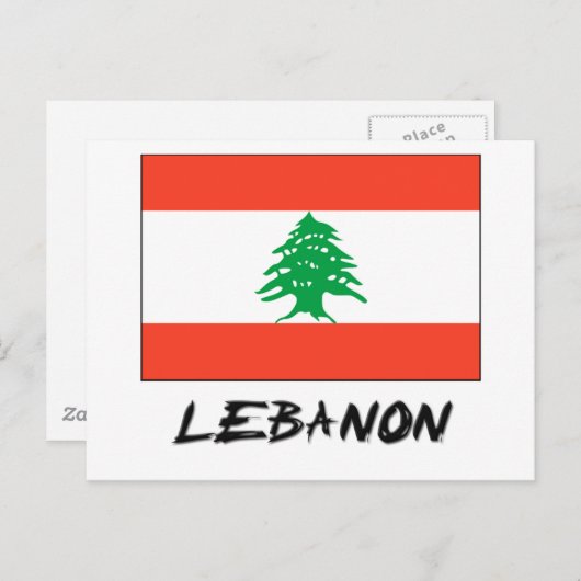Carte Postale Drapeau du Liban (Devant / Derrière)
