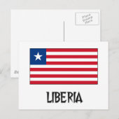 Carte Postale Drapeau du Libéria (Devant / Derrière)