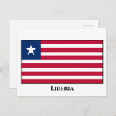 Carte Postale Drapeau du Libéria (Devant / Derrière)