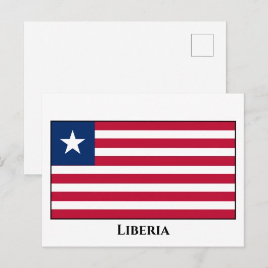 Carte Postale Drapeau du Libéria (Devant / Derrière)